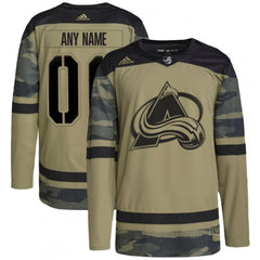 Men's Colorado Avalanche Custom Camo Salute to Service Stitched Jersey
