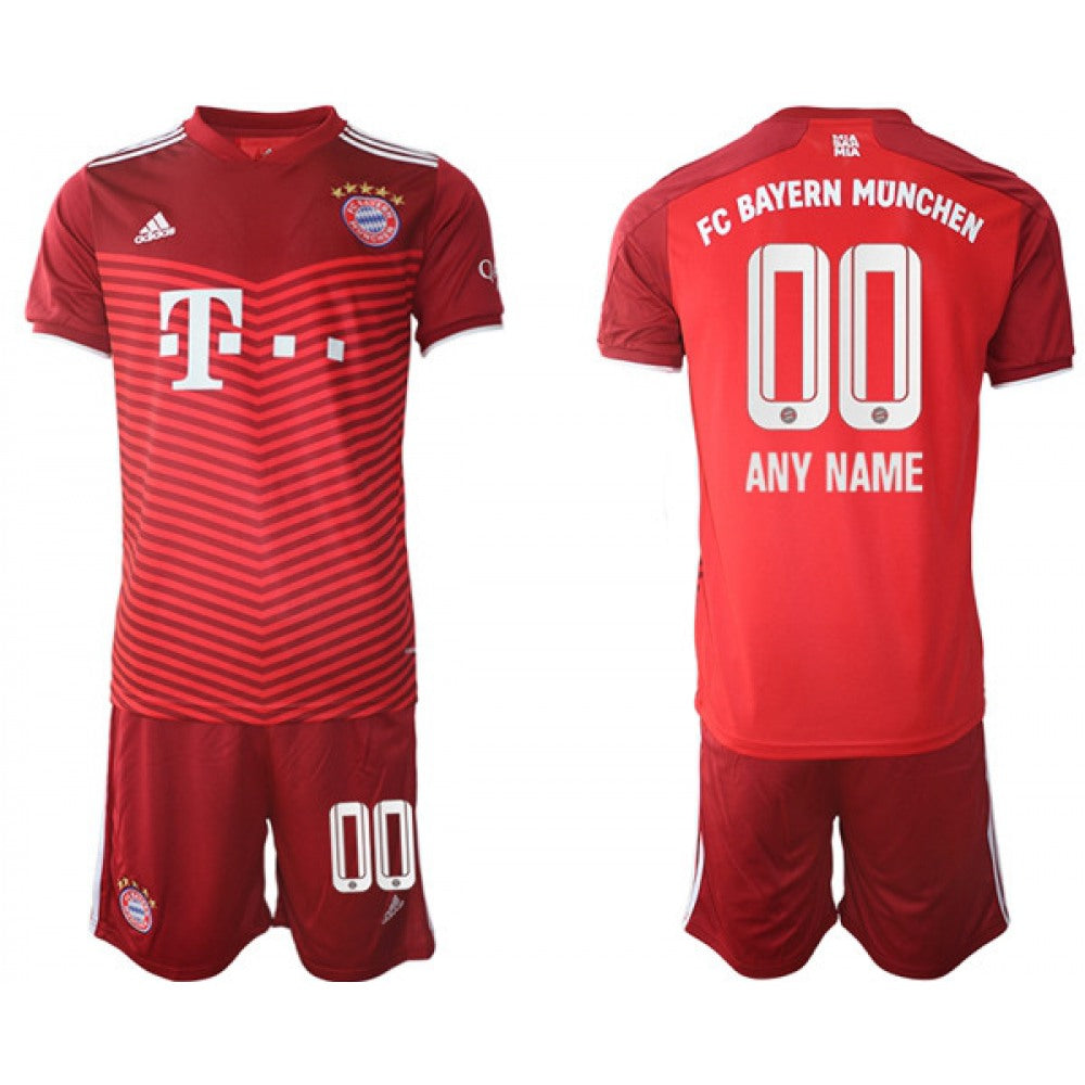Men's FC Bayern Munchen Custom Red Home Soccer Jersey Suit