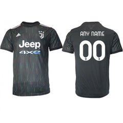 Men's Juventus Custom Black Away Soccer Jersey