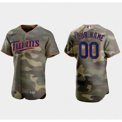 Men's Minnesota Twins Customized Olive Flex Base Stitched Baseball Jersey