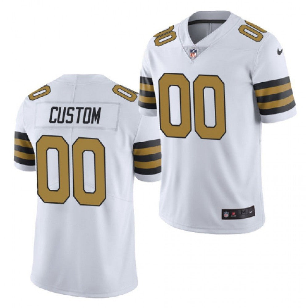 Men's New Orleans Saints Customized White Color Rush Limited Stitched Jersey