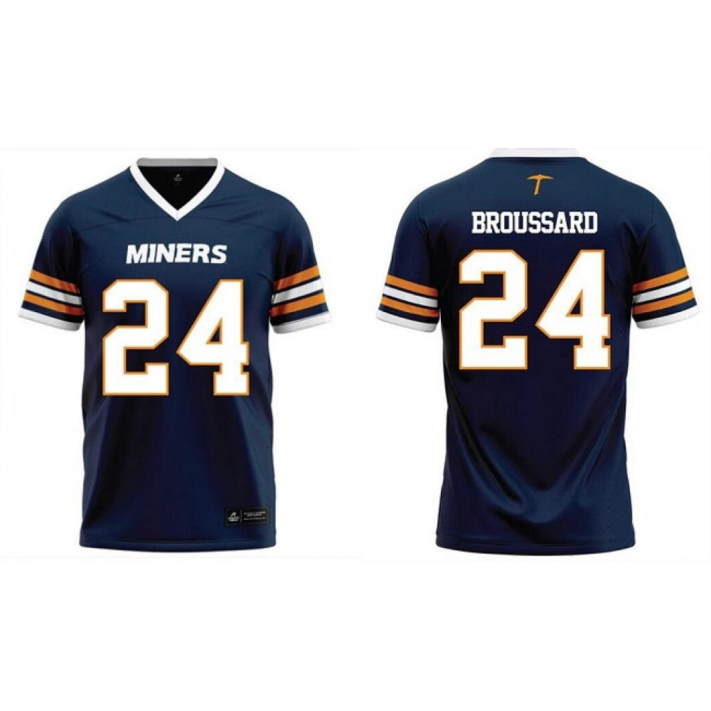 Men's UTEP Custom Navy Stitched Football Jersey