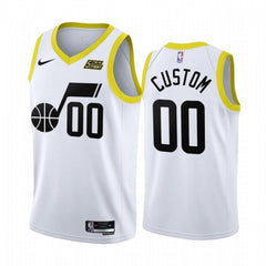 Men's Utah Jazz Orange Customized 2022/23 White Association Edition Stitched Basketball Jersey
