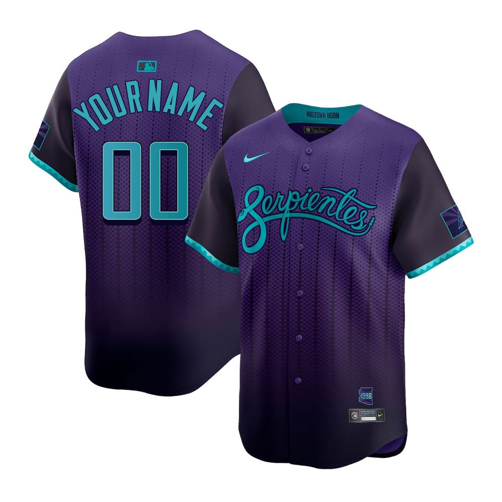 Youth Arizona Diamondbacks Customized Purple 2025 City Connect Limited Player Jersey
