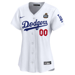 Women's Los Angeles Dodgers White 2024 World Series Home Custom Limited Jersey