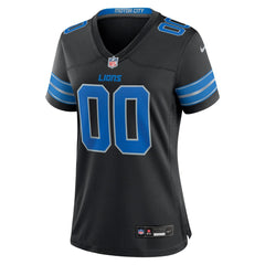 Women's Detroit Lions Black Alternate Custom Game Jersey