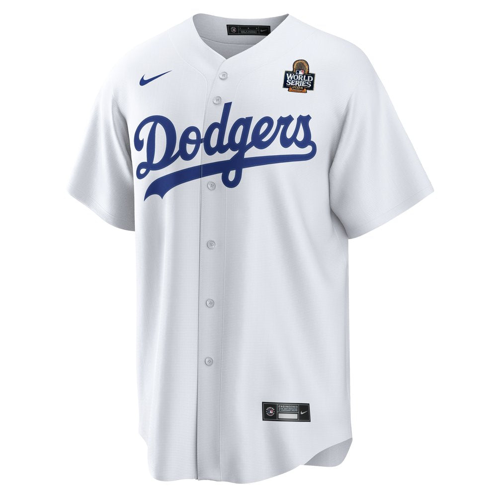 Men's Los Angeles Dodgers White 2024 World Series Home Custom Replica Jersey