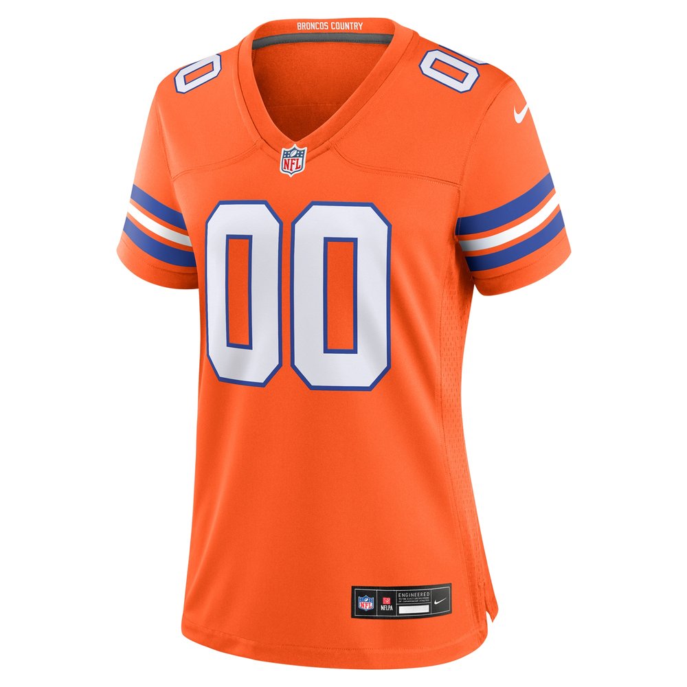 Women's Denver Broncos Orange Mile High Collection 1977 Throwback Custom Game Jersey